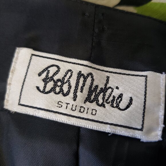 Vintage Bob Mackie Studio Black Floral Linen Lined Sleeveless Wrap Vest - Picture 2 of 14